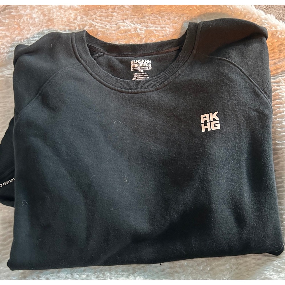Alaskan Hardgear Duluth Trading Co Mens 2XL Black Tough Cotton Crew Sweatshirt